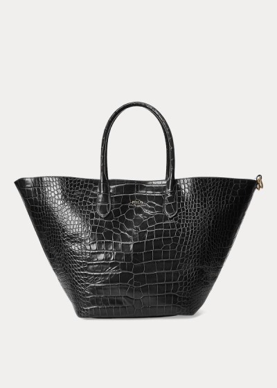 Women's Polo Ralph Lauren Embossed Large Bellport Tote Bags | 835406ZJH